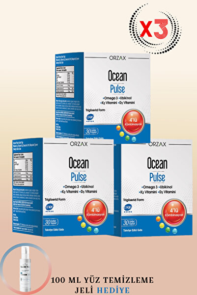 Ocean Zengin İçerikli Pulse 30 Kapsül 3 ADET + 100ml Yüz Temizleme Jeli Hediye
