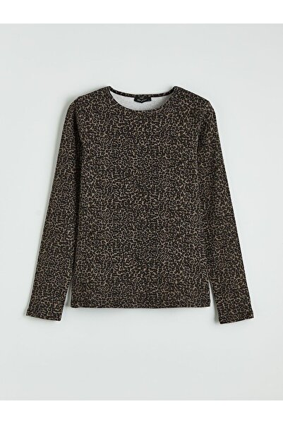 LC Waikiki Bluză cu decolteu cu imprimeu leopard