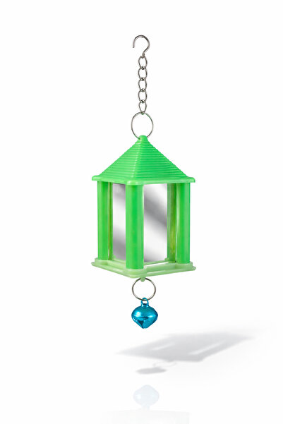 Papağanhane Kuş Oyuncağı 4 Tarafı Aynalı Fener Zilli Muhabbet Kuşu Kafes Oyun...