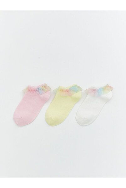 LC Waikiki Детски чорапи с дантелени детайли, комплект от 3 чифта