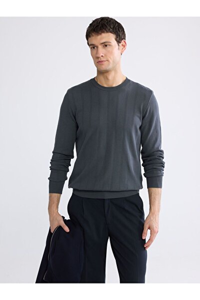 LC Waikiki Crew Neck Striped Men's Knitwear Sweater