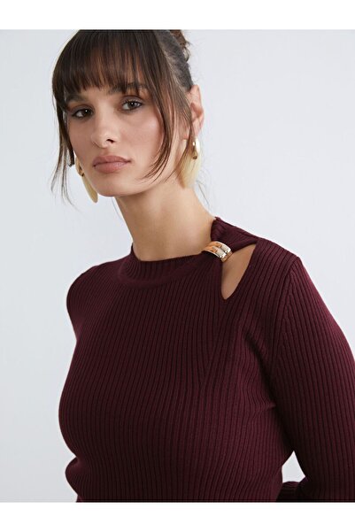 LC Waikiki Crew Neck Gathered Women's Knitwear Sweater