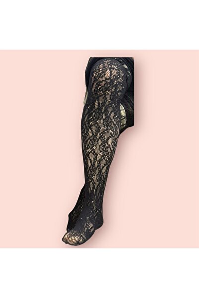 Penti Women's Black Mesh Lace Fishnet Pantyhose