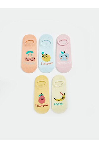 LC Waikiki Patterned Girl's Booties Socks Pack of 5