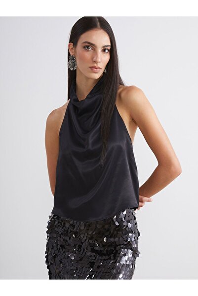 LC Waikiki Halter Neck Satin Blouse
