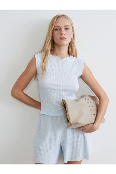 LC Waikiki Crew Neck Textured Blouse