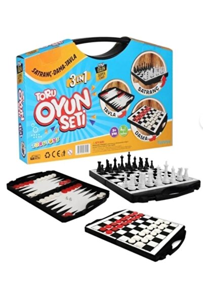Emrah Gültekin مجموعة ألعاب تورو 3 في 1 مع حقيبة، لعبة الشطرنج والداما والطاو...