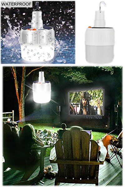 Munico Güneş Enejili Dış Lamba Aydınlayma Bahçe Kamp Seyyar Şarj Edilebilir A...