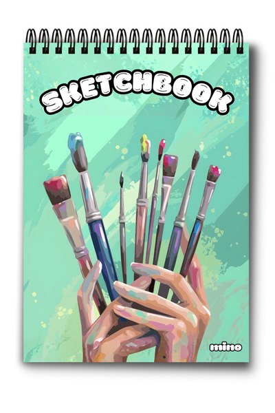 Mino Тетрадка за рисуване A5 - 50 листа бяла хартия 160 гр. със спирала - Ски...