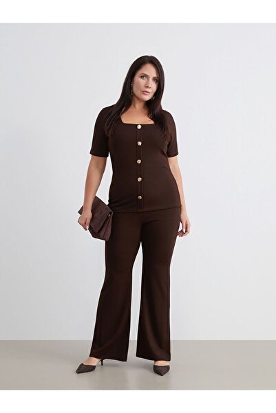 LC Waikiki Plus Size Slim Fit Flared Women's Trousers