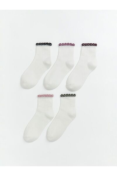 LC Waikiki Flower Embroidered Women's Socks 5-Piece Set