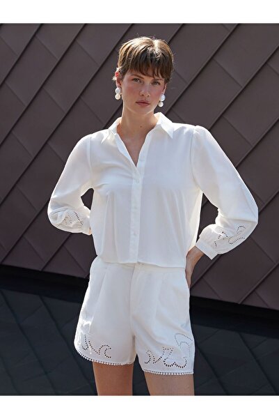 LC Waikiki Lace-Like Knit Brode Women's Shorts