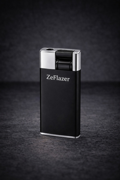 ZEFLAZER Hediyelik Kişiye İsme Özel Modern Tasarımlı Siyah Metal Çakmak