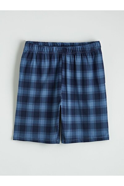 LC Waikiki Standard Pattern Plaid Men's Pajama Bottom Shorts