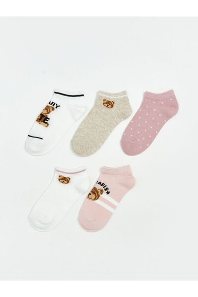 LC Waikiki Чорапи с шарени ботуши за момичета, чифт от 5