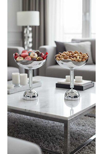 Generic Elegant and versatile 2-piece candy and nut serving stand set