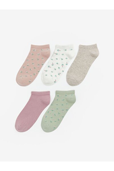 LC Waikiki جوارب LCW DREAM النسائية ذات الزهور، عبوة من 5 قطع