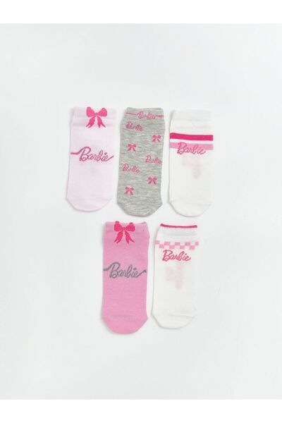 LC Waikiki Barbie Desenli Kız Çocuk Patik Çorap 5'li