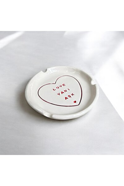HAB TRADE Love Written Heart Ceramic Ashtray – Handmade Valentine's Day Gift ...