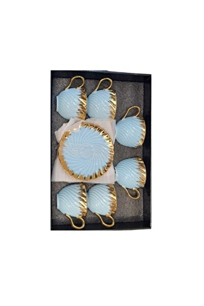 E EFRALL Set of 6 Coffee Cups 175 ml Blue, Gold Model - Concept