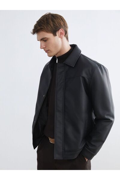 LC Waikiki Standard Mold Men's Leather Look Coat