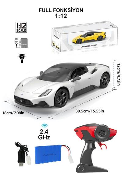 Tıfıl Toys Uzaktan Kumandalı Şarjlı Işıklı Full Fonksiyon Maserati MC20 Oyunc...