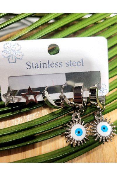 Monalisa Home Showy 6-Piece Non-Tarnish Steel Earrings with Multiple Luxuriou...