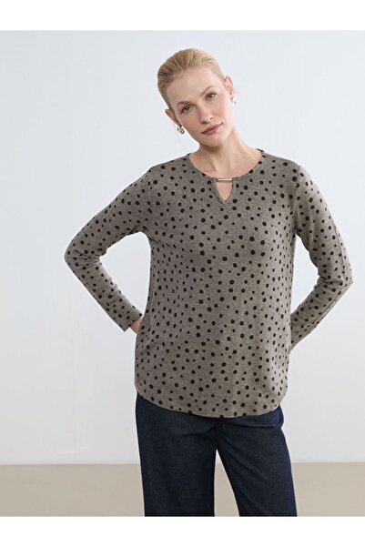LC Waikiki Crew Neck Polka Dot Blouse