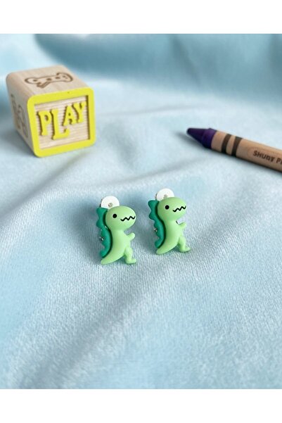 Miss Evita İğnesiz Dinazorlu Çocuk Klips Küpe