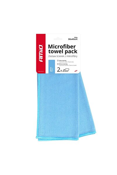 AMIO Set 2 bucati laveta microfibra pentru curatare geamuri, suprafete vitrat...