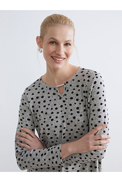 LC Waikiki Crew Neck Polka Dot Blouse