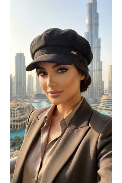 LAGRANZE قبعة نسائية من جلد النوبوك