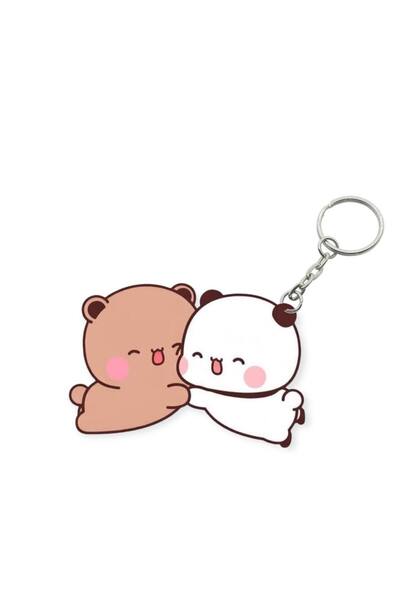 ADA 3D Dudu Bubu Panda Ayıcık Çift Anahtarlık Sevgiliye Özel Hediye Çanta Süs...