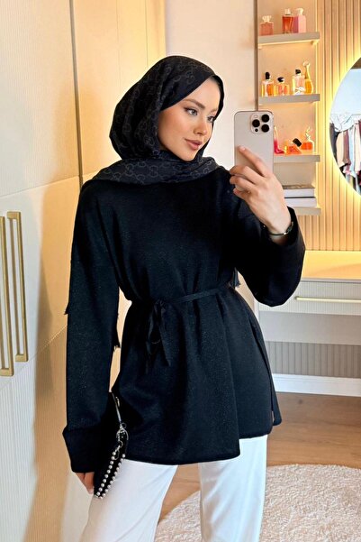 Hazamoda Zerda Glitter Sweater Black