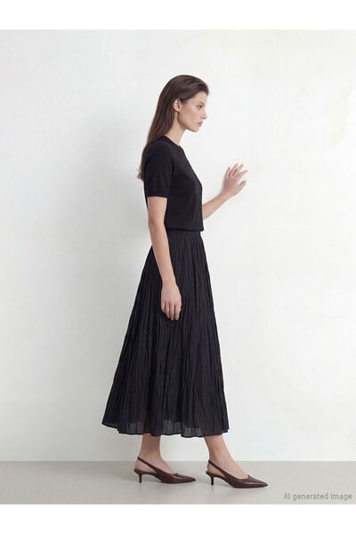 LC Waikiki Beli Zippered Gathered Skirt