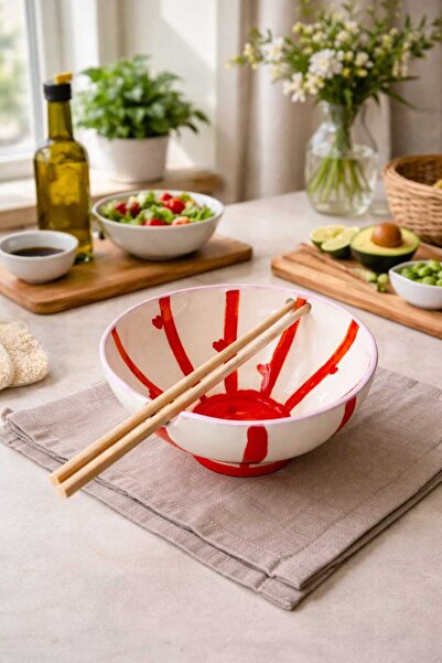 Ceresshop EL YAPIMI NOODLE KASESİ - ÇİZGİLİ DESENLİ