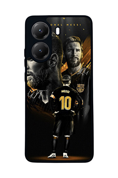 SCALETA CASE Poco X7 Pro Uyumlu Lionel Messi Tasarımlı Glossy Mat Siyah Silik...