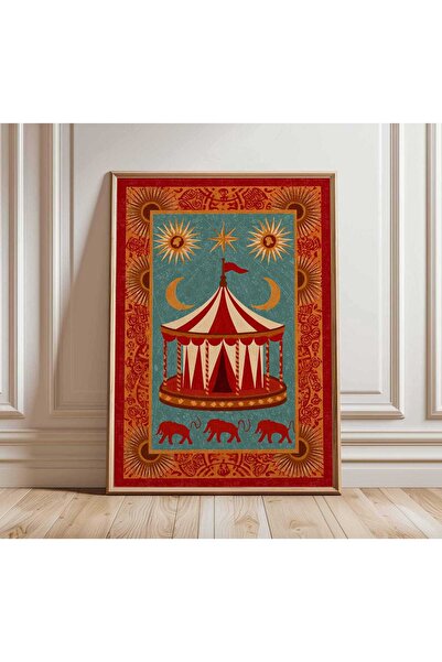 NinaStore Vintage Sirk Çadırı Sanat Baskısı | Retro Karnaval Posteri | Neşeli...
