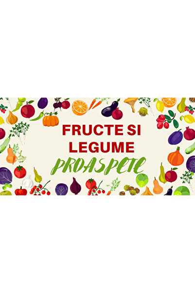Generic (Unbranded) Banner „Fructe și legume proaspete” – 150 × 75 cm