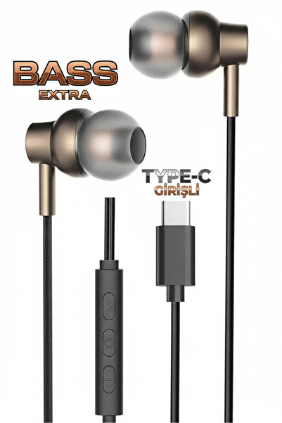 Tech&bello accessories Type-c Girişli Kablolu Kulaklık İphone Android Tam Uyu...