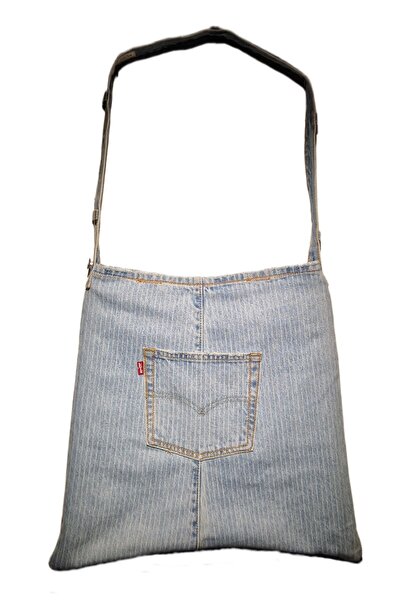Levi's , Denim bag with front pocket, Light blue, stripes pattern 100% Cotton