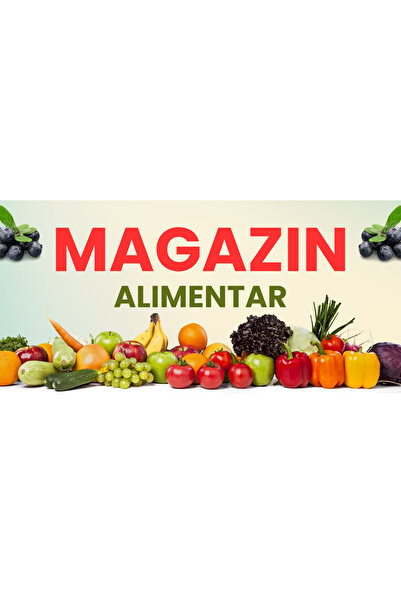Generic (Unbranded) Banner „Magazin alimentar” – 150 × 75 cm