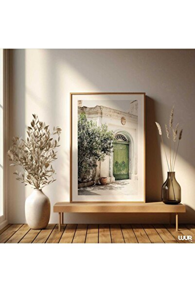 NinaStore Boho Duvar Sanatı Baskısı Malta'daki Yeşil Kapı Posteri Bohem Duvar...