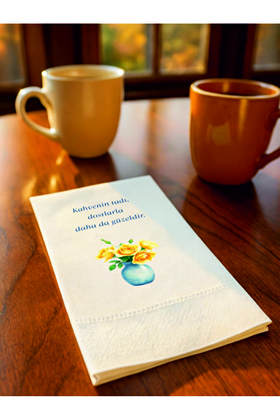 Baskı Adresi Matbaa & Promosyon Kahve Dost Sözlü Sarı Çiçek Baskılı Servis Pe...