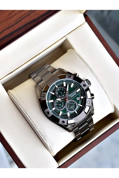 Ferrucci Functional Guaranteed Smoked-Green Color Steel Cord Men's Wristwatch
