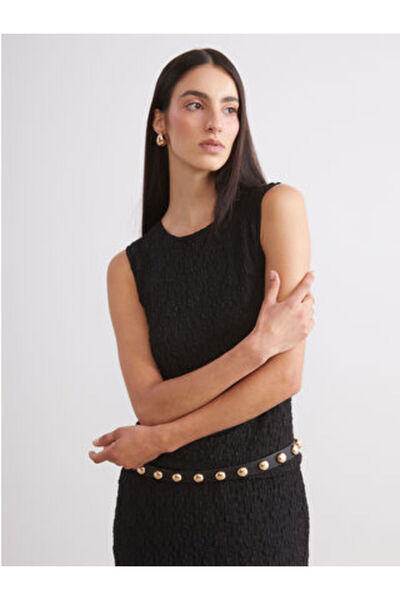 LC Waikiki Artı-Store Women's Top, Made of Textured Fabric; Cycling