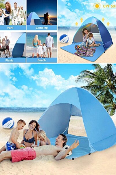 Munico Plajda Kolay Kurulum Çocuk Yetişkin Balıkçı Çadırı Güneş Koruması Kamp...