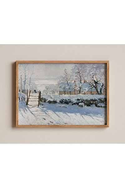 NinaStore Claude Monet Saksağan Baskısı - Kış Manzarası Duvar Sanatı Empresyo...