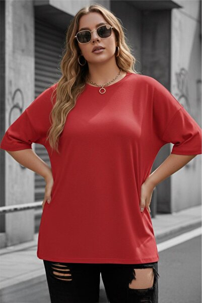 Oksit Mily Жіночий великий розмір Battal Basic Велосипедна комір бавовняна фу...