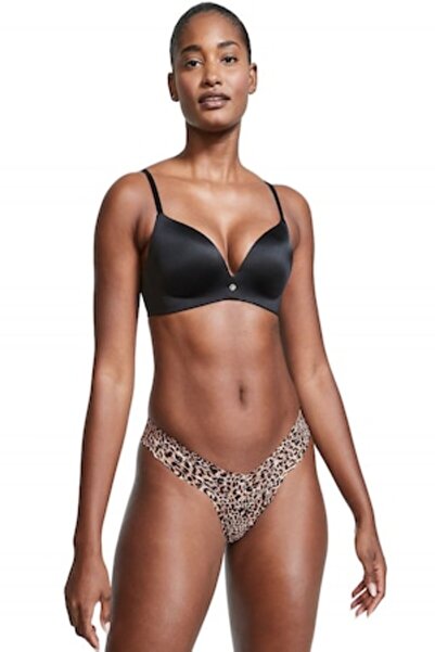 Victoria's Secret Chiloți tanga cu șireturi, imprimeu animal, M INTL